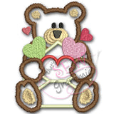 Valentine Bear Applique Design