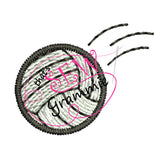Volleyball Girl FILLED Embroidery Design Striker