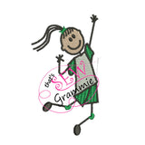 Volleyball Girl FILLED Embroidery Design Striker