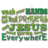 Wash your Hands Embroidery Design 5x7