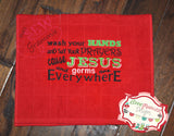 Wash Your Hands Embroidery Design LARGE