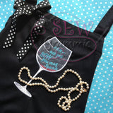 NOW You Can Speak Wine Glass Applique Design