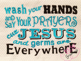 Wash your Hands Embroidery Design 5x7