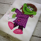 Zombie Girl Applique Design #2