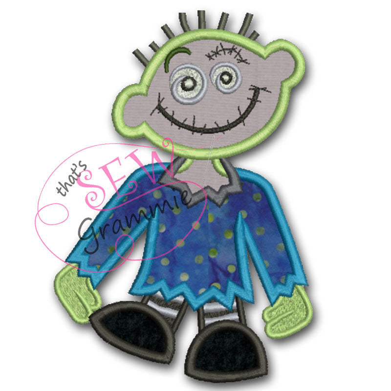 Zombie Boy Applique Design #3