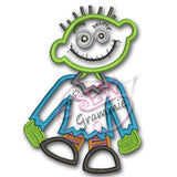 Zombie Boy Applique Design #3