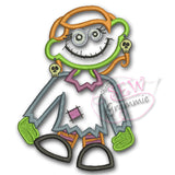 Zombie Girl Applique Design #3