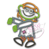 Zombie Girl Applique Design #2