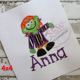 Zombie Girl Applique Design #1