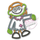 Zombie Girl Applique Design #1