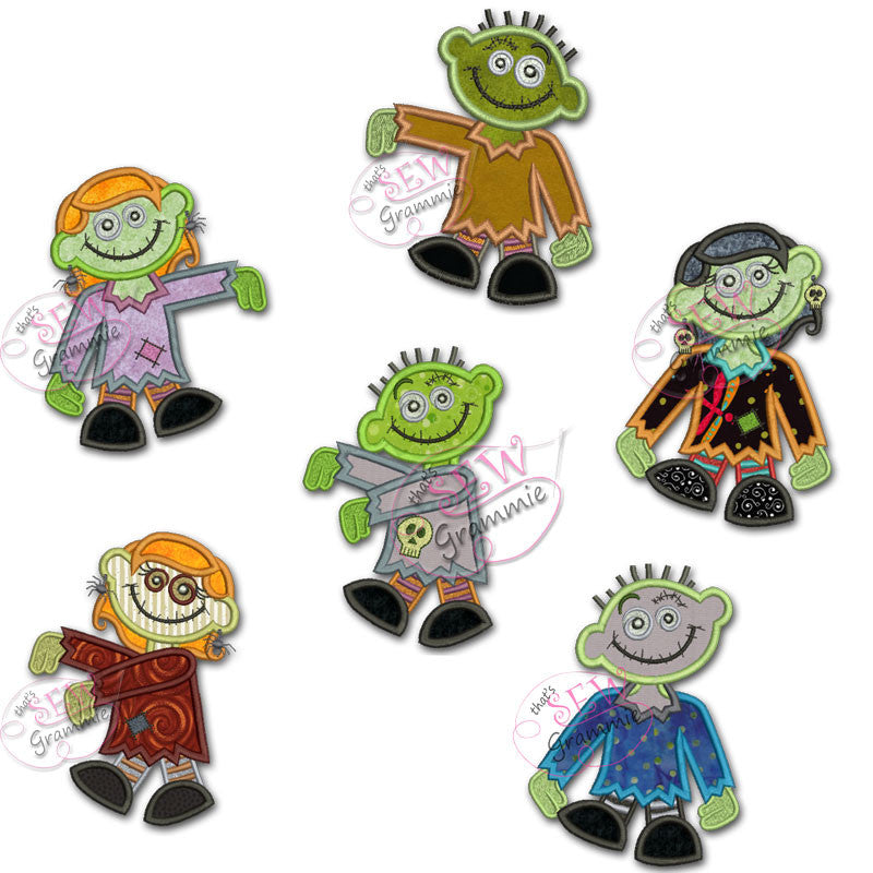 Zombie Applique Designs Complete SET of 6