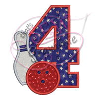 Bowling #4 Applique Design