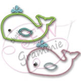 Baby Whale Applique Design