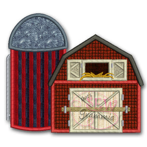 Barn with Silo Applique Design