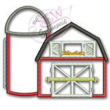 Barn with Silo Applique Design