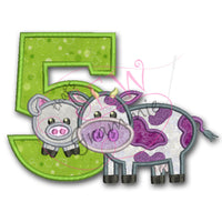 Barnyard Birthday FIVE Applique Design