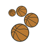 Basketball Embroidery Design - multiple sizes