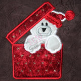 Gift Boxed Bear Applique Design