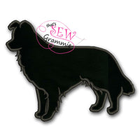 Border Collie Silhouette Applique Design