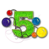 Bouncy Balls Number FIVE Applique Design