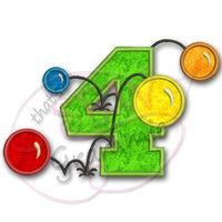 Bouncy Balls Number FOUR Applique Design