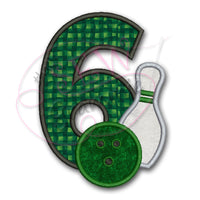 Bowling #6 Applique Design