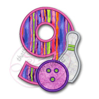 Bowling #9 Applique Design