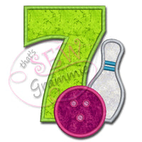 Bowling #7 Applique Design
