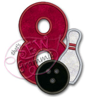 Bowling #8 Applique Design