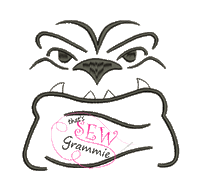Bulldog Face Embroidery Design w/o ears
