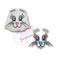 In the Hoop Bunny Face Clipzie & Bow Embellishment