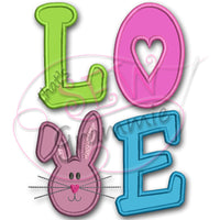 Bunny LOVE Applique Design