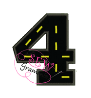 Cruisin' Number FOUR Applique Design