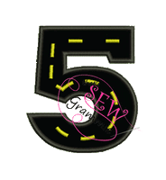 Cruisin' Number FIVE Applique Design