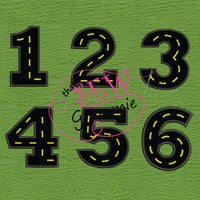 Cruisin' Numbers 1 thru 6 Applique Design SET