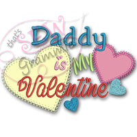 Daddy is My Valentine Applique Design