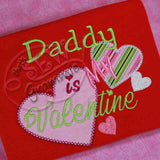 Daddy is My Valentine Applique Design