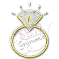 Diamond Ring Applique Design