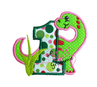 Dino Birthday ONE Applique Design