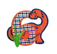 Dino Birthday SIX Applique Design