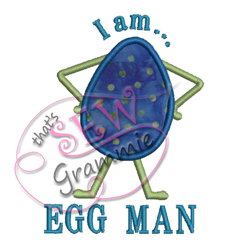 Egg Man Applique Design