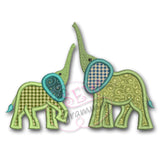 Elephant Mama and Baby Applique Design