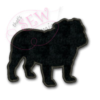 English Bulldog Silhouette Applique Design