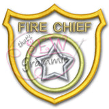 Fire Badge Applique Design