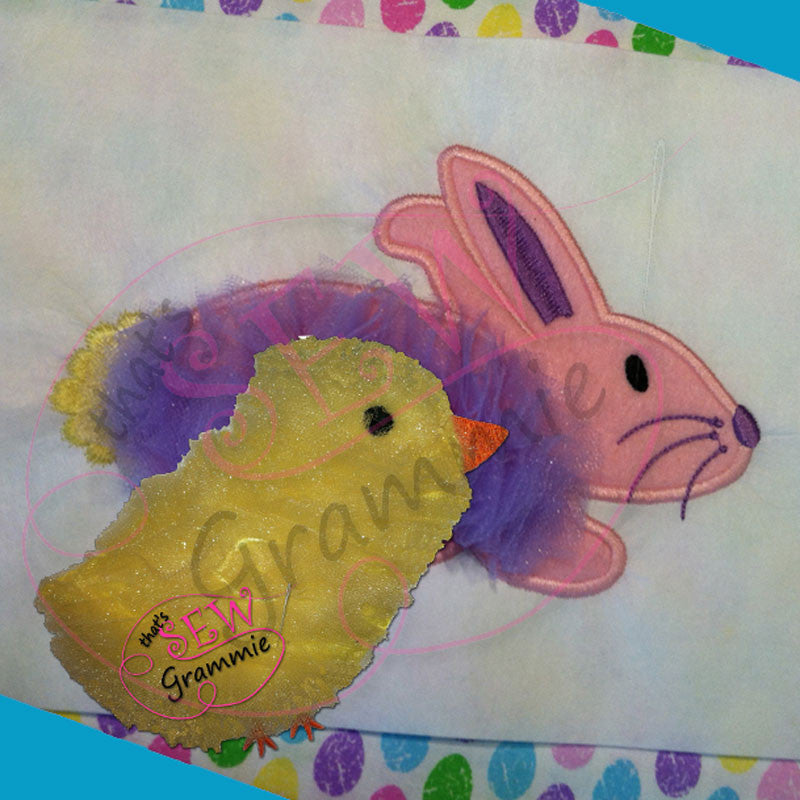 Easter Tulle Bunny & Chick Applique Designs