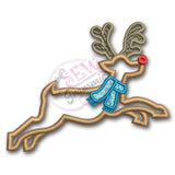 Flying Reindeer Applique Design