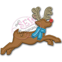 Flying Reindeer Applique Design