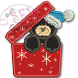 Gift Boxed Bear Applique Design