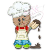 Baking Ginger Boy w Chocolate Applique