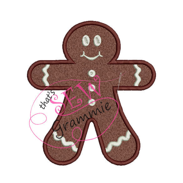 Gingerbread Boy Plain Applique Design